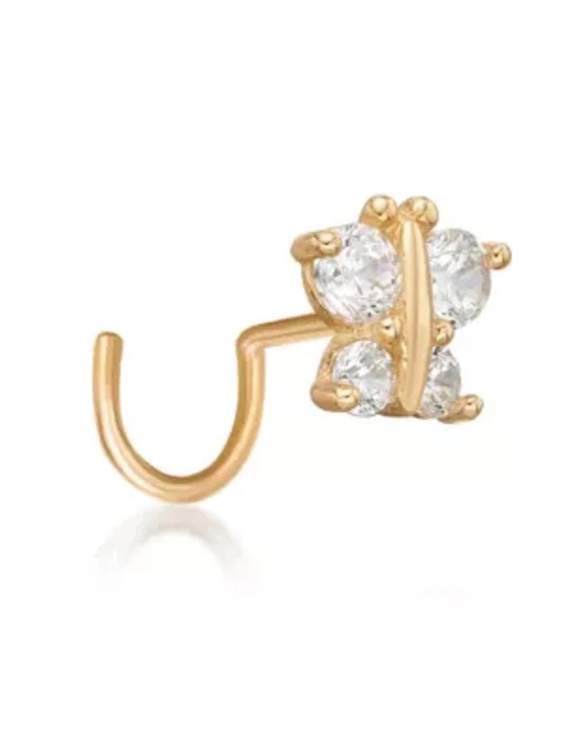 Lab Created Lila Moon 1/10 Carat T.W. Lab-Grown Diamond Butterfly Nose Ring in 14K Gold