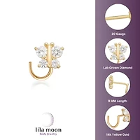 Lab Created Lila Moon 1/10 Carat T.W. Lab-Grown Diamond Butterfly Nose Ring in 14K Gold