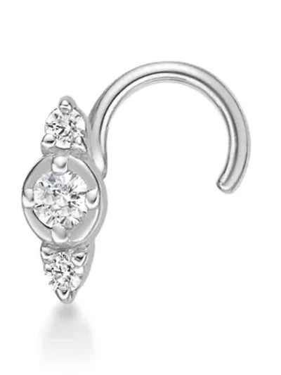 Lab Created Lila Moon Lab-Grown Diamond Accent Curved Nose Stud in  14k Gold