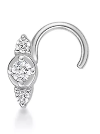 Lab Created Lila Moon Lab-Grown Diamond Accent Curved Nose Stud in  14k Gold
