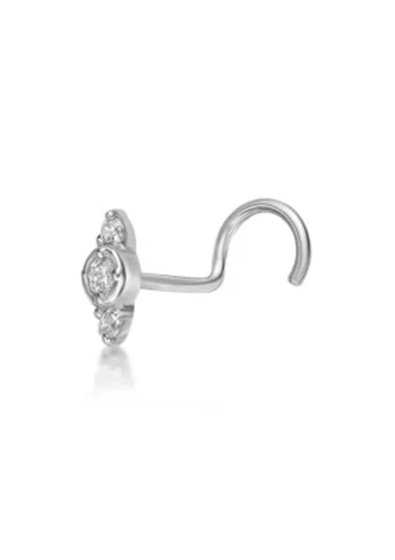 Lab Created Lila Moon Lab-Grown Diamond Accent Curved Nose Stud in  14k Gold