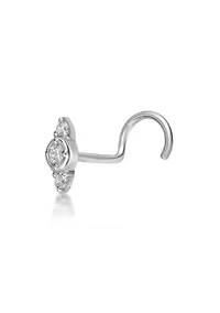 Lab Created Lila Moon Lab-Grown Diamond Accent Curved Nose Stud in  14k Gold