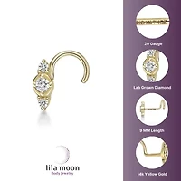 Lab Created Lila Moon Lab-Grown Diamond Accent Curved Nose Stud in  14k Gold
