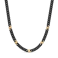 Matte Black Ion-Plated Stainless Steel 8 mm Cuban Chain Necklace