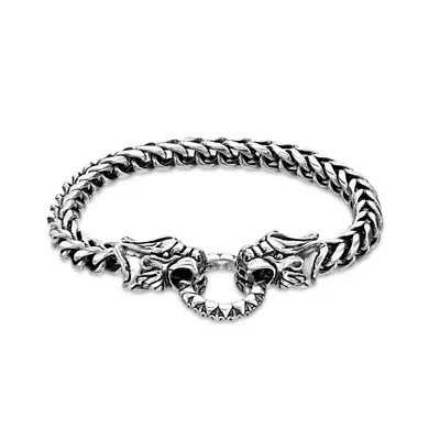 Stainless Steel Dragon Head Wheat Chain Bracelet