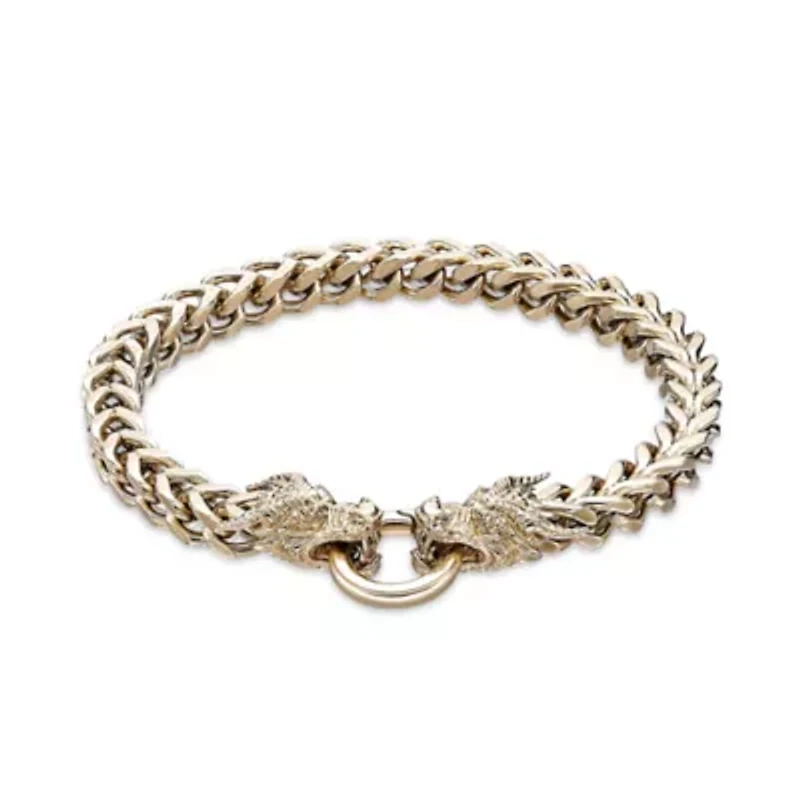 Stainless Steel Dragon Head Wheat Chain Bracelet