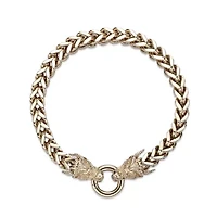 Stainless Steel Dragon Head Wheat Chain Bracelet