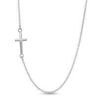 Stainless Steel Sideways Cross Necklace