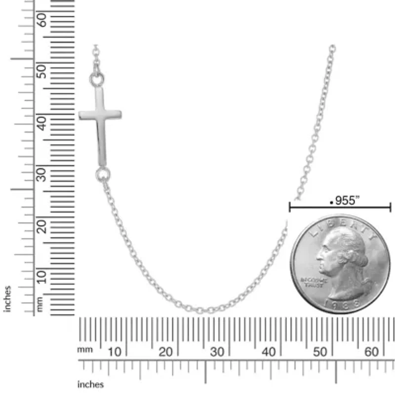 Stainless Steel Sideways Cross Necklace