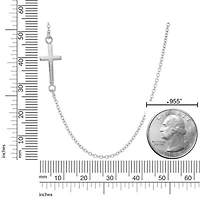 Stainless Steel Sideways Cross Necklace