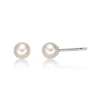 Sterling Silver 3MM Pearl Stud Earrings