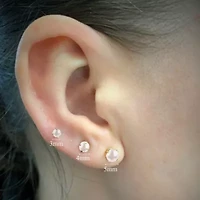 Sterling Silver 3MM Pearl Stud Earrings