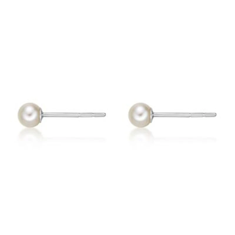 Sterling Silver 3MM Pearl Stud Earrings
