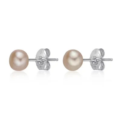 Sterling Silver Pearl Stud Earrings
