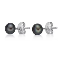 Sterling Silver Pearl Stud Earrings
