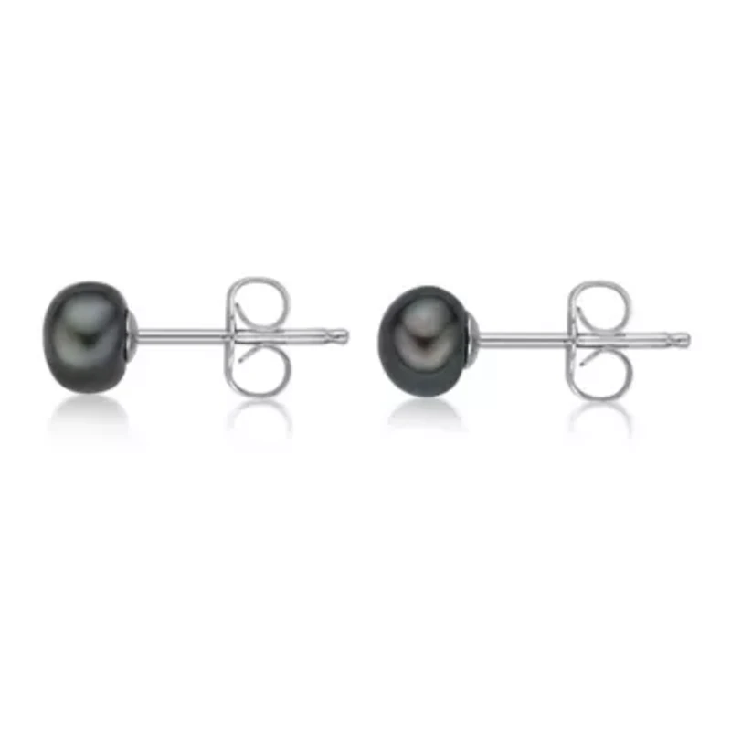 Sterling Silver Pearl Stud Earrings