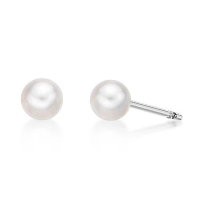 Sterling Silver 4MM Pearl Stud Earrings