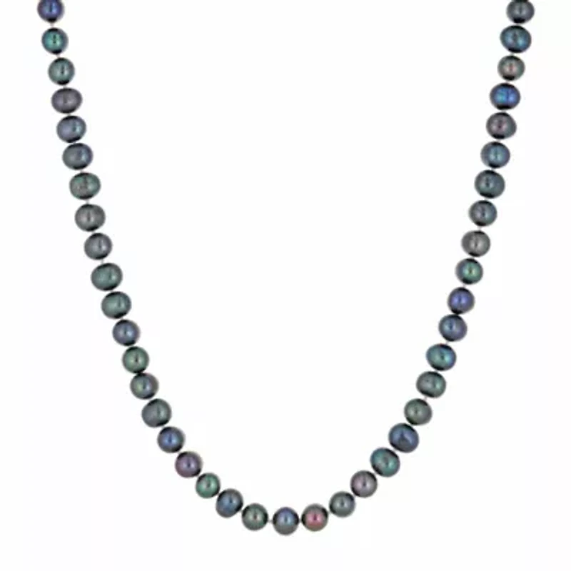 Sterling Silver Black Pearl Necklace