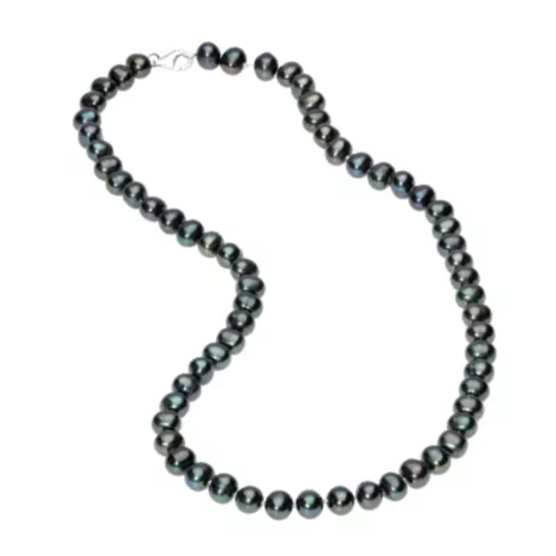Sterling Silver Black Pearl Necklace