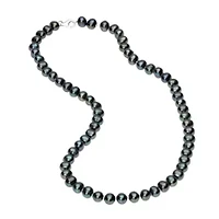 Sterling Silver Black Pearl Necklace