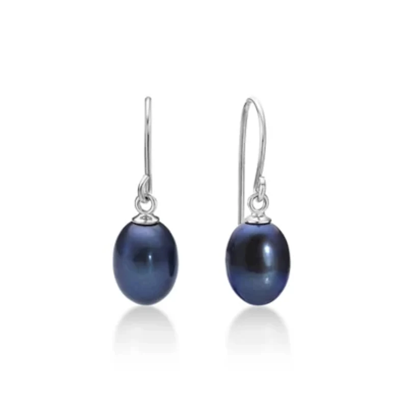 Sterling Silver Pearl Fish Hook Earrings