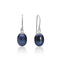 Sterling Silver Pearl Fish Hook Earrings