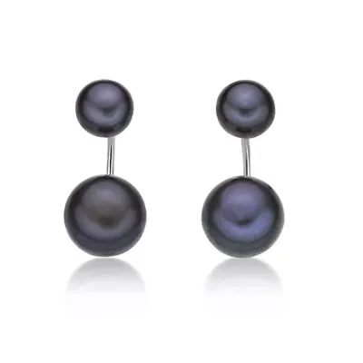 Sterling Silver Double Pearl Earrings