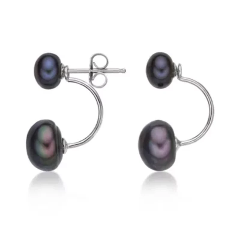 Sterling Silver Double Pearl Earrings