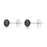 Sterling Silver Double Pearl Earrings