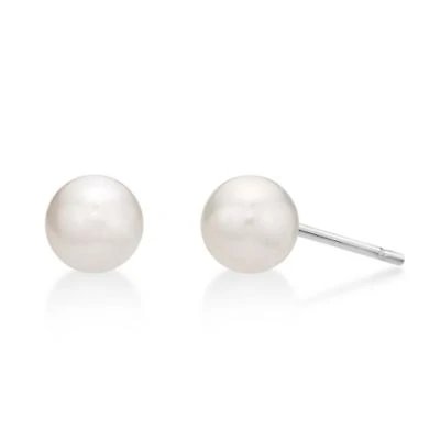 Sterling Silver 5MM Pearl Stud Earrings