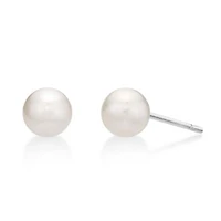 Sterling Silver 5MM Pearl Stud Earrings