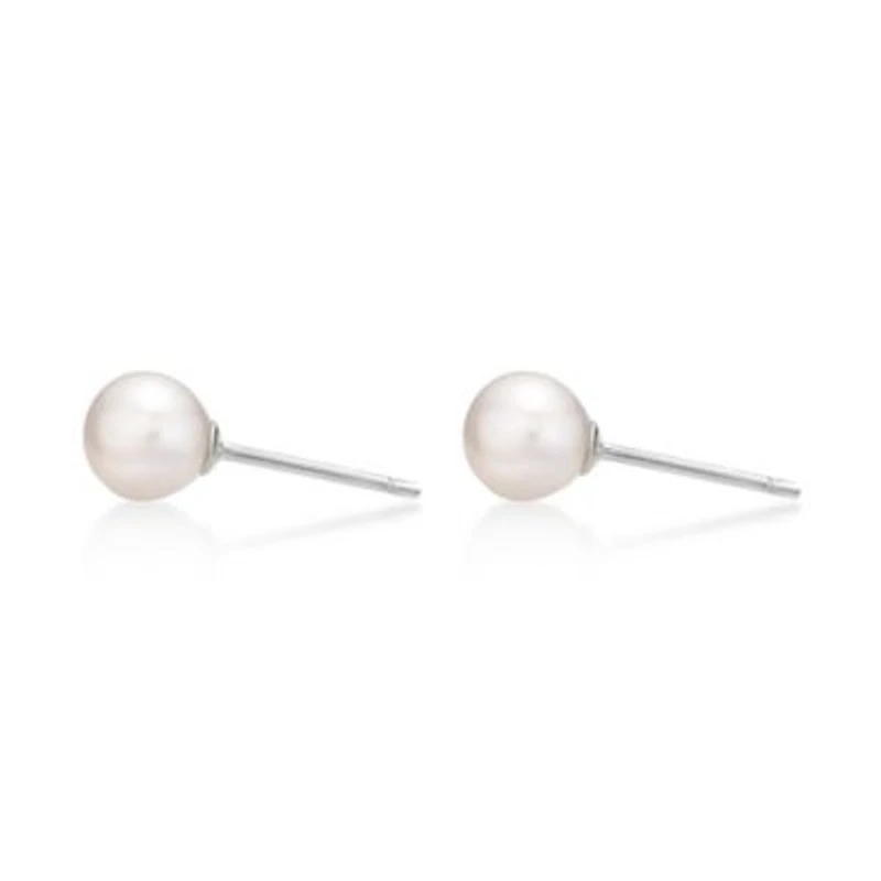 Sterling Silver 5MM Pearl Stud Earrings