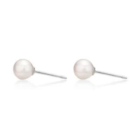 Sterling Silver 5MM Pearl Stud Earrings