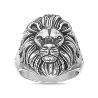 Bold Stainless Steel Lion Head Ring