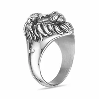 Bold Stainless Steel Lion Head Ring
