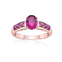 Lab Created 1 1/2 ct. t.w. Ruby Ring 2 Micron Rose Gold Plated Silver