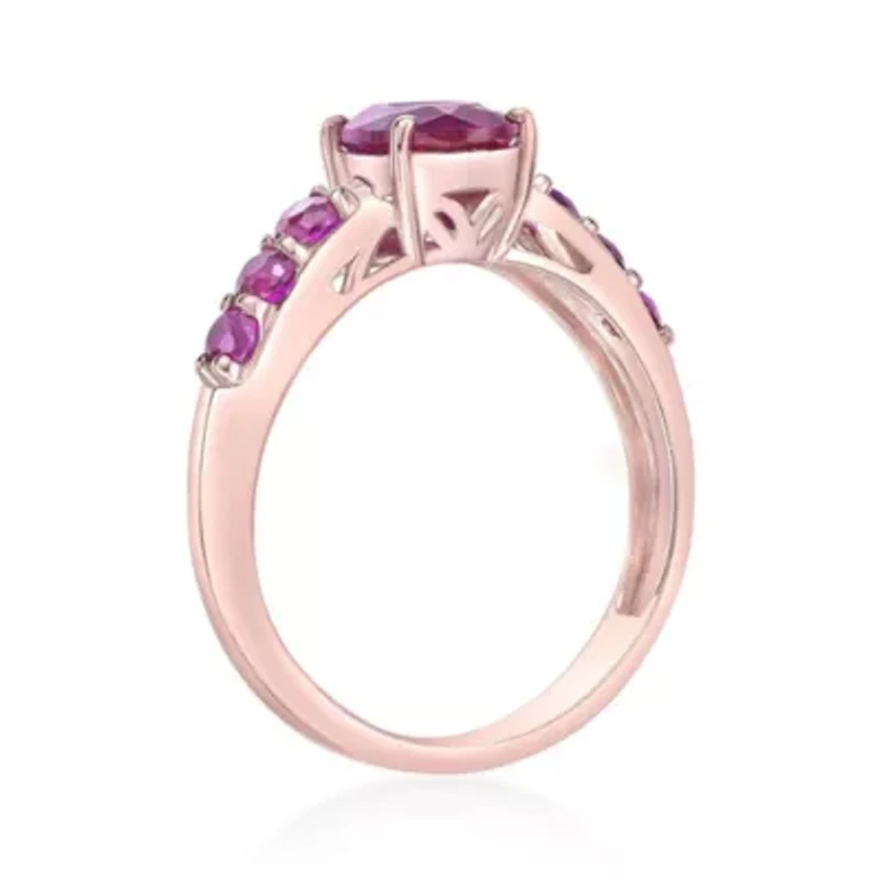 Lab Created 1 1/2 ct. t.w. Ruby Ring 2 Micron Rose Gold Plated Silver