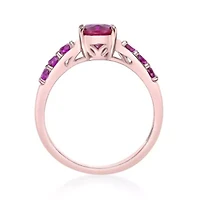 Lab Created 1 1/2 ct. t.w. Ruby Ring 2 Micron Rose Gold Plated Silver