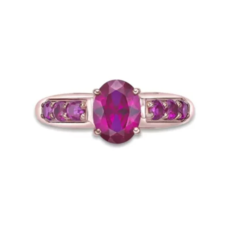 Lab Created 1 1/2 ct. t.w. Ruby Ring 2 Micron Rose Gold Plated Silver