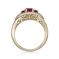 2 ct. t.w. Garnet and Created White Sapphire Ring Micron 18k Gold Plated Silver