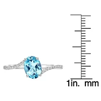 2.4 ct. t.w. ISQA Certified Blue Topaz and Created White Sapphire Ring Streling Silver