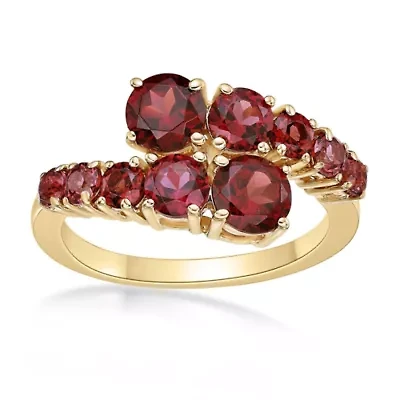 2.9 ct. t.w. Garnet Ring 2 Micron 18k Gold Plated Silver