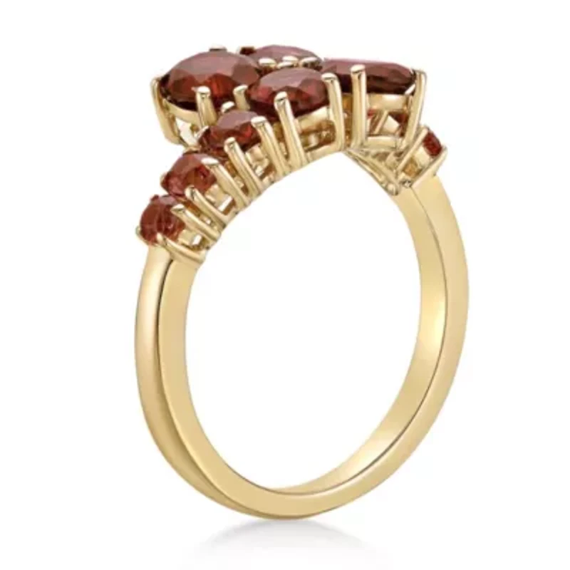 2.9 ct. t.w. Garnet Ring 2 Micron 18k Gold Plated Silver