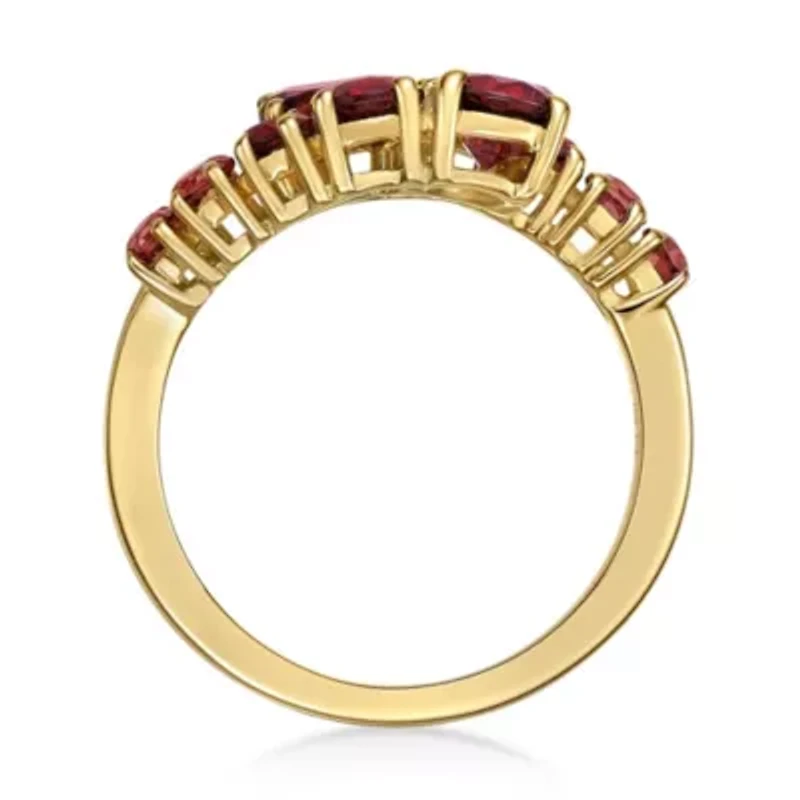 2.9 ct. t.w. Garnet Ring 2 Micron 18k Gold Plated Silver