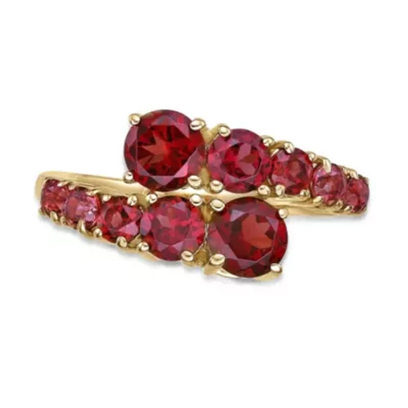 2.9 ct. t.w. Garnet Ring 2 Micron 18k Gold Plated Silver