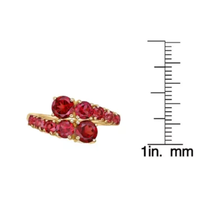 2.9 ct. t.w. Garnet Ring 2 Micron 18k Gold Plated Silver
