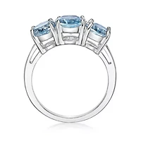 5 1/2 ct. t.w. Blue Topaz 3-stone Ring Sterling Silver