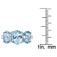 5 1/2 ct. t.w. Blue Topaz 3-stone Ring Sterling Silver