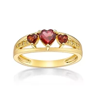 7/8 ct. t.w. Garnet and Diamond Accent Ring 2 Micron 18k Gold Plated Silver