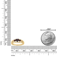 7/8 ct. t.w. Garnet and Diamond Accent Ring 2 Micron 18k Gold Plated Silver